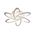 White and gray acrylic spiral petal LED ceiling light with flower-like strips