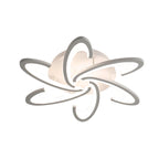 White and gray acrylic spiral petal LED ceiling light with flower-like strips