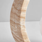 Textured travertine-look ring frame for round globe table lamp