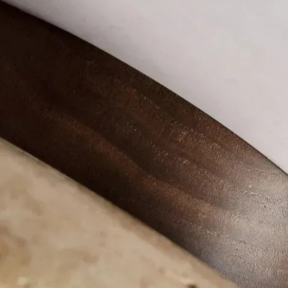 Wood top ring for ceiling light in dark brown with subtle grain