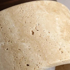 Travertine drum lamp shade, off-white with speckled mottled texture