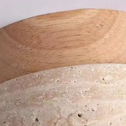 Wood top ring for ceiling light in light oak tone with visible grain