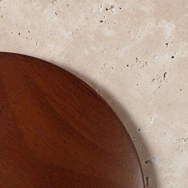 Travertine backplate texture for square wall sconce, speckled stone surface
